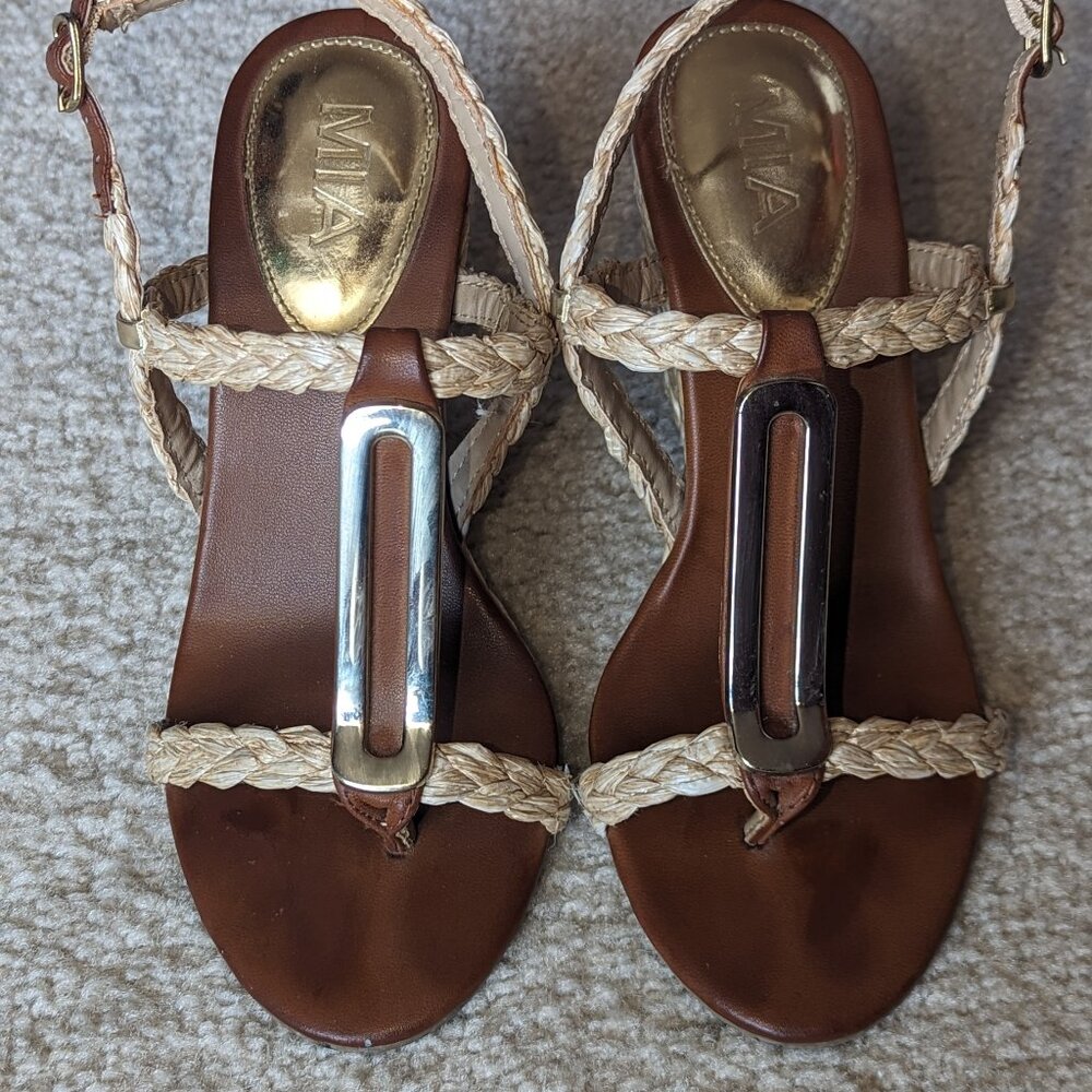 MIA Espadrille Wedge Sandals-Size 6,5